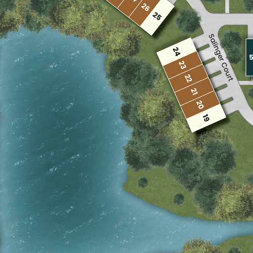 site plan drawing detail showing detailed landscaping and hardscaping renderings